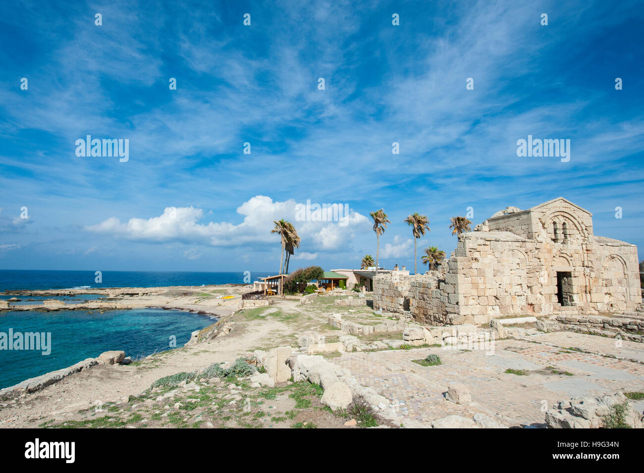 Church of Ayios Philon located on the northern side of the Karpass Peninsula, Cyprus. Stock Photo