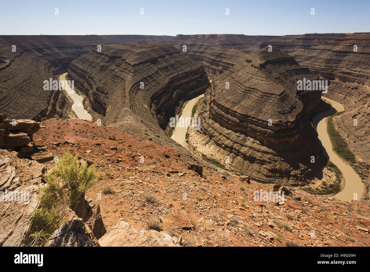 Utah Bluff Goosenecks Of The San Juan River Stock Photo Alamy