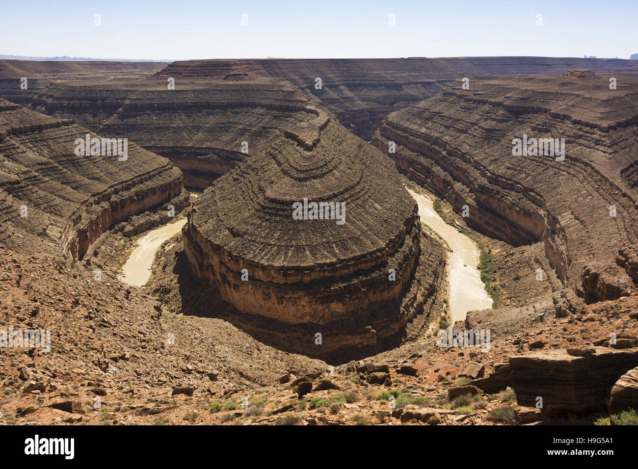 Utah Bluff Goosenecks Of The San Juan River Stock Photo Alamy