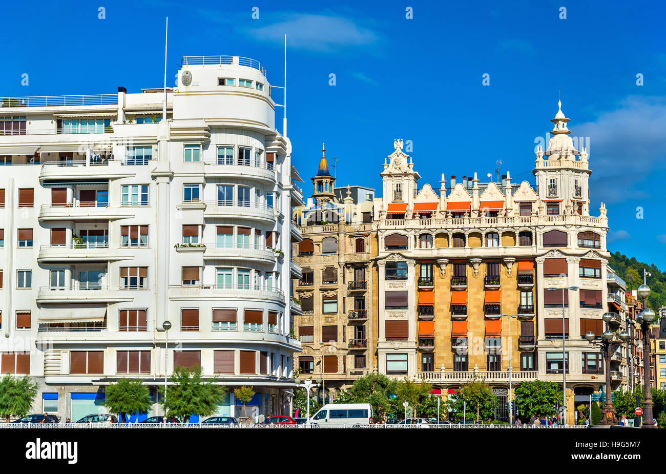 Cityscape of San Sebastian or Donostia - Spain Stock Photo