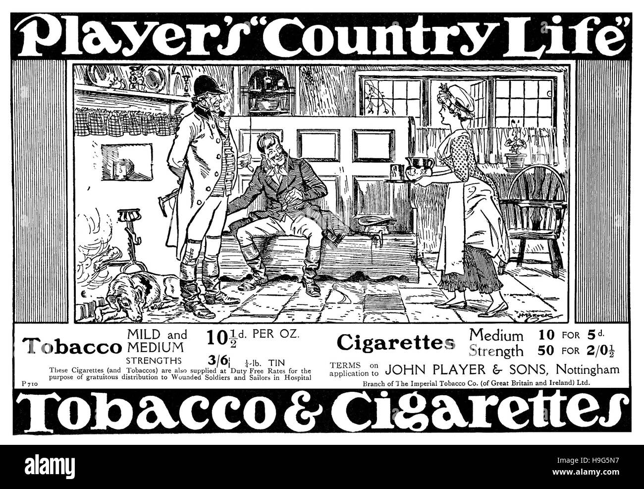 1918 British advertisement for Player's Cigarettes Stock Photo
