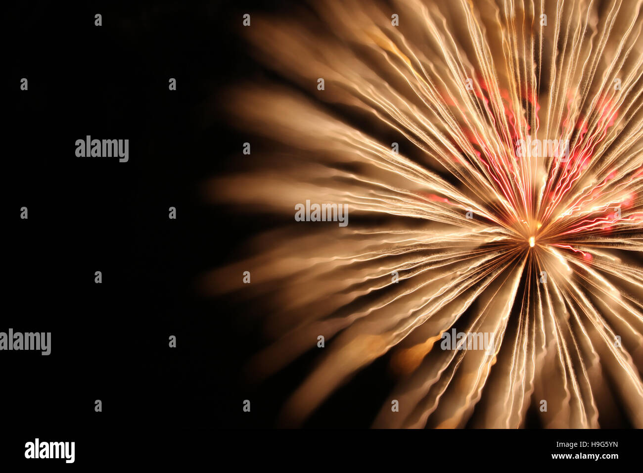 Focus Shift Fireworks. North Manchester, Indiana, USA. Fireworks burst with focus change during