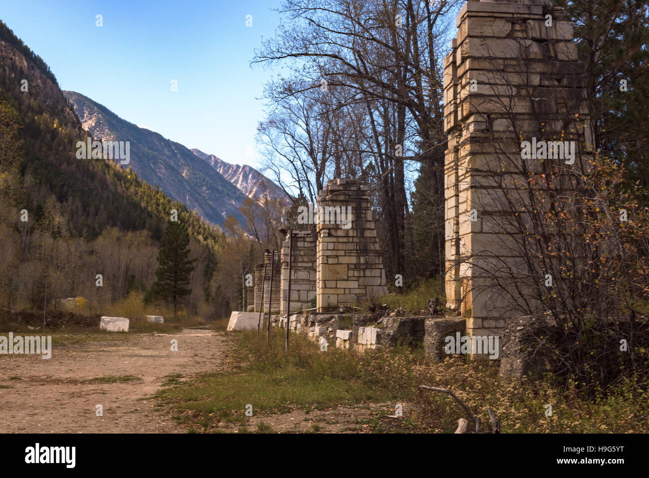 Marble buildings in the town of Marble, Colorado, USA Stock Photo