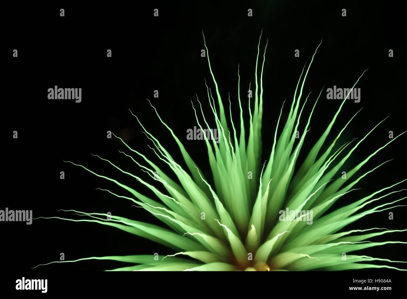 Focus Shift Fireworks. North Manchester, Indiana, USA. Fireworks burst with focus change during