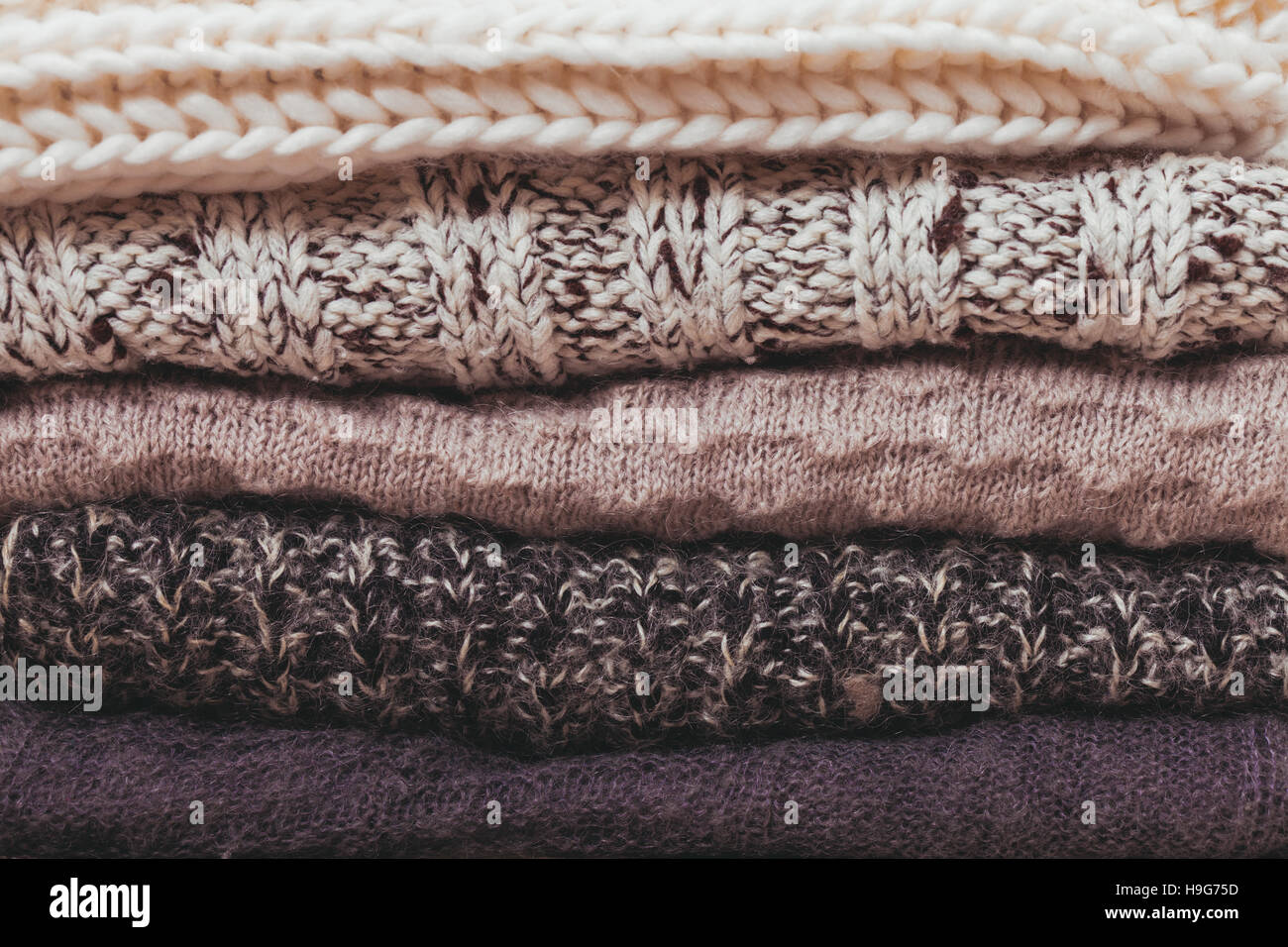Collection of woolen clothes Stock Photo - Alamy