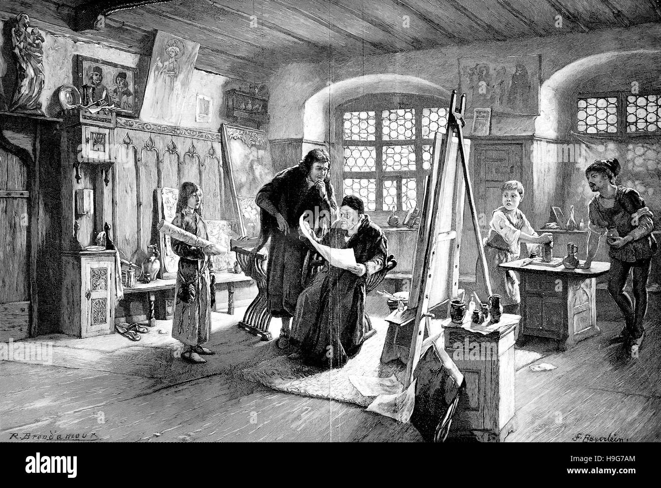'The young Albrecht Duerer, comes to Michael Wolgemut, Wohlgemuth; 1434 ?-