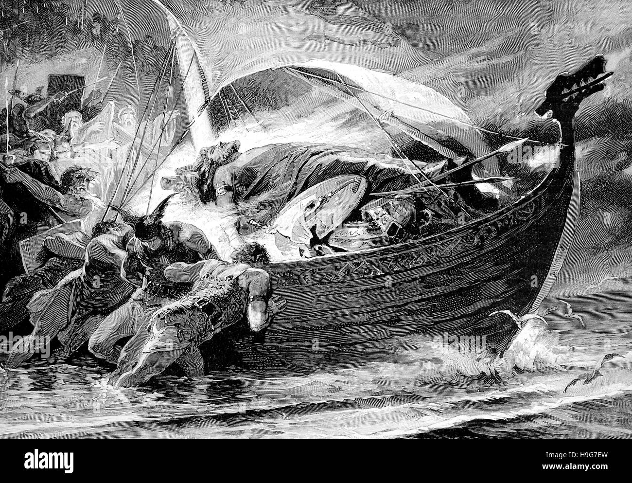 Funeral of the old Vikings Stock Photo Alamy