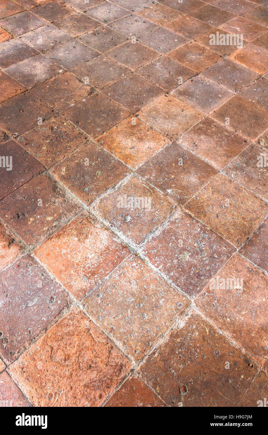 Terracotta Floor With Old Tiles Inside An Italian Country House Stock Photo Alamy