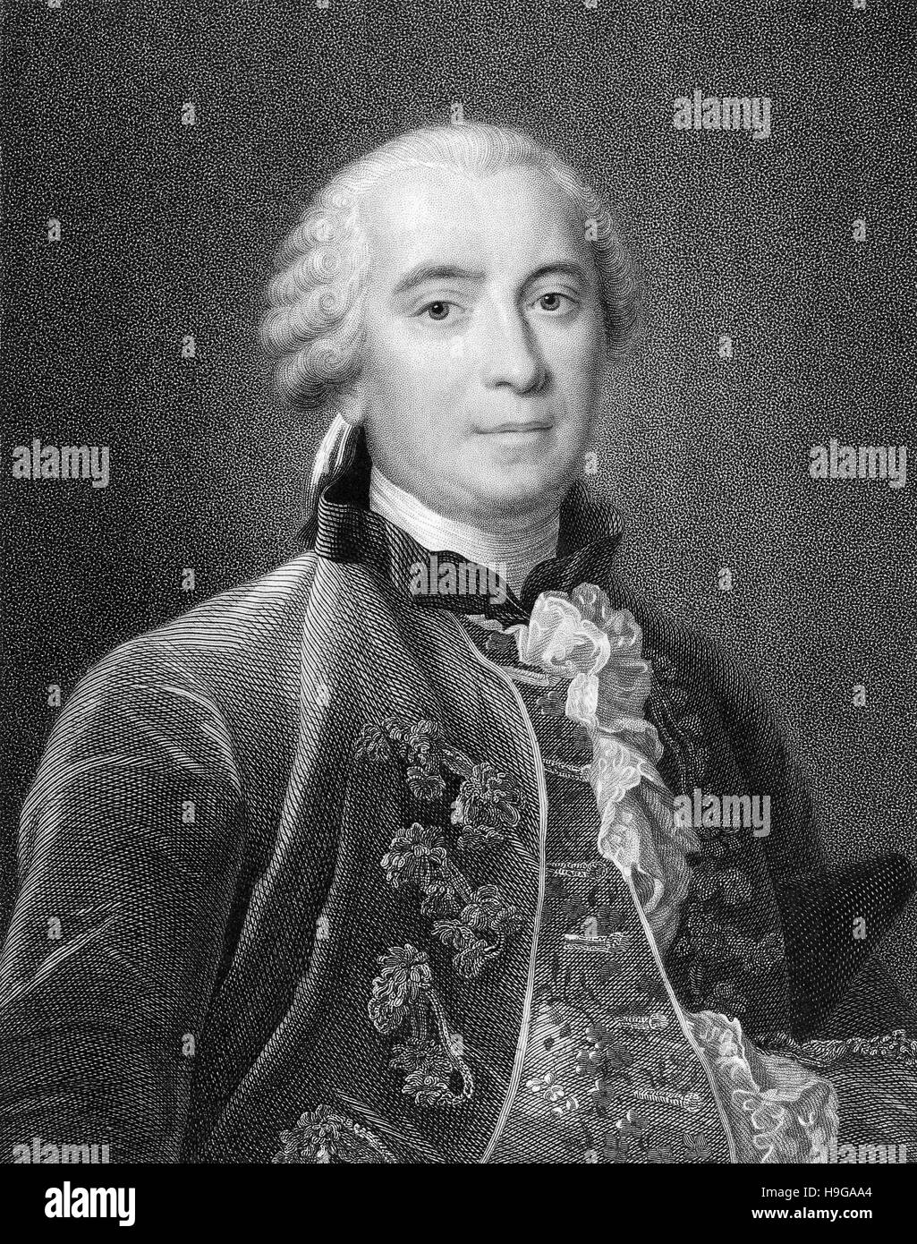 Georges Louis Marie Leclerc, Comte de Buffon, 1707 - 1788, a French scientist of the age of Enlightenment Stock Photo