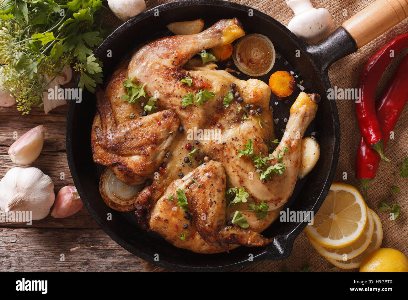 chicken tobacco price from 610 UAH to order delivery in the city of Kiev Grilled Fried Roast Chicken Tobacco
