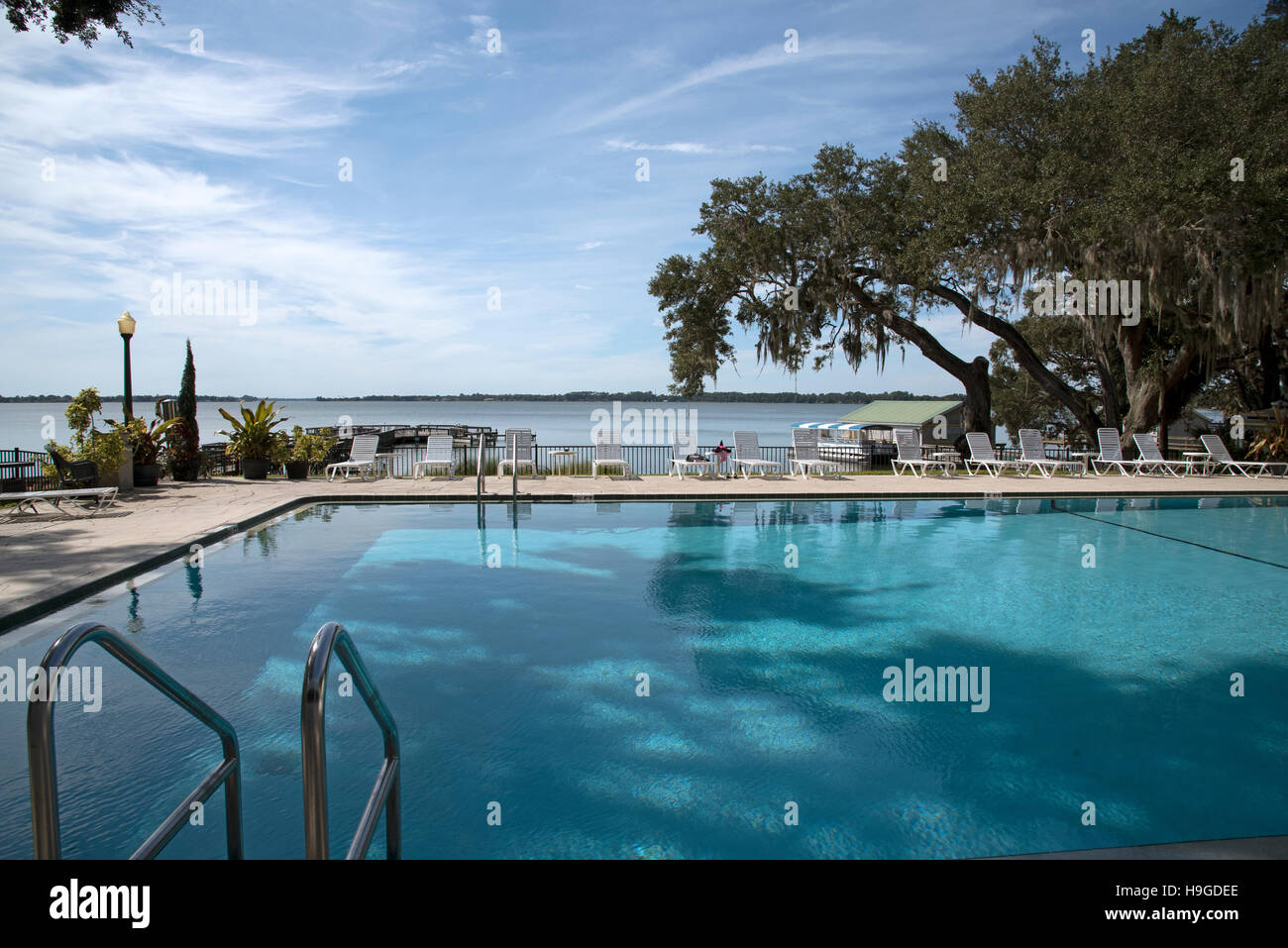 Lake Dora Florida USA A lakeside freshwater swimming pool Stock Photo
