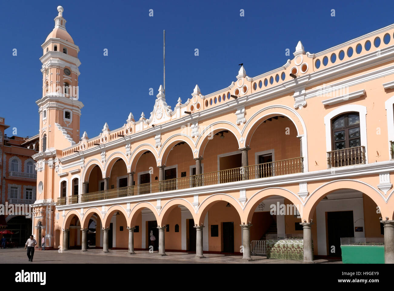 The Palacio Municipal or Municipal Palace on the Zocalo or Plaza de Armas in the city of Veracruz, Mexico Stock Photo