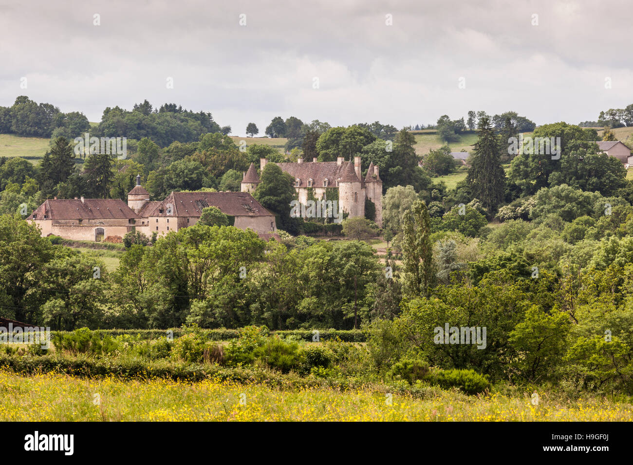 Chateau de Chassy in the Morvan area of Burgundy, France. Stock Photo