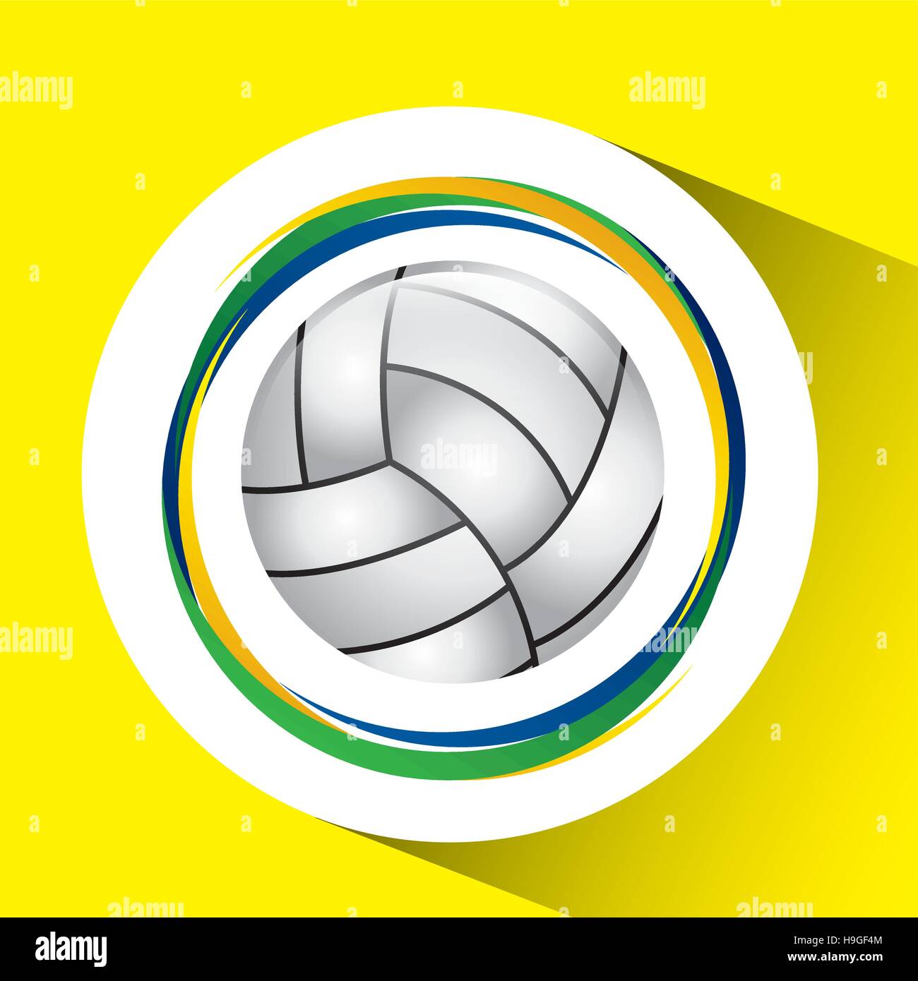 ball volleyball olympic games brazilian flag colors vector illustration eps 10 Stock Vector