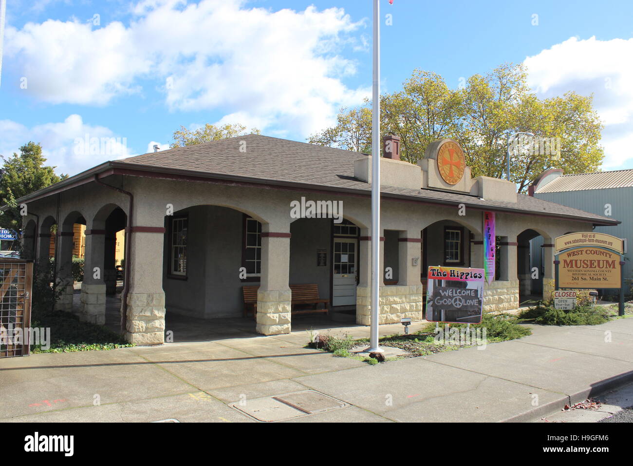Petaluma and Santa Rosa Railroad Depot, Sebastopol, California Stock