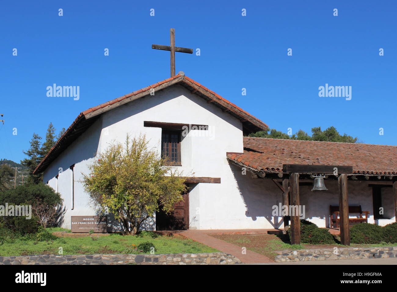 Mission San Francisco Solano, Sonoma State Historic Park, Sonoma, California Stock Photo