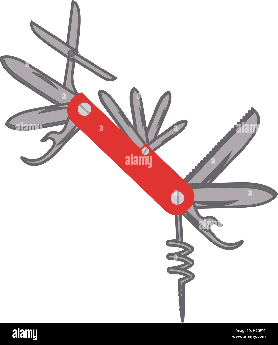 Penknive icon. Emergency tool rescue save and department theme ...