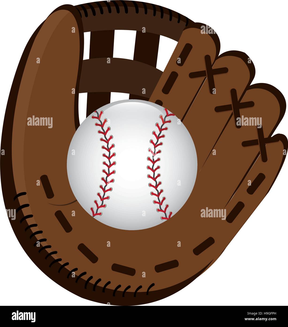 baseball glove icon yellow background vector illustration eps 10 Stock