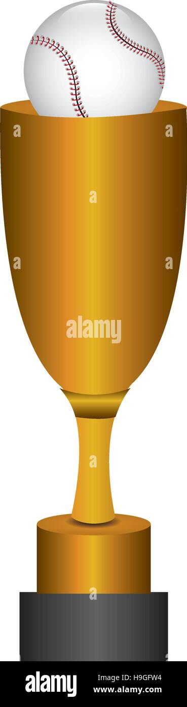 cartoon trophy champion baseball icon vector illustration eps 10 Stock ...