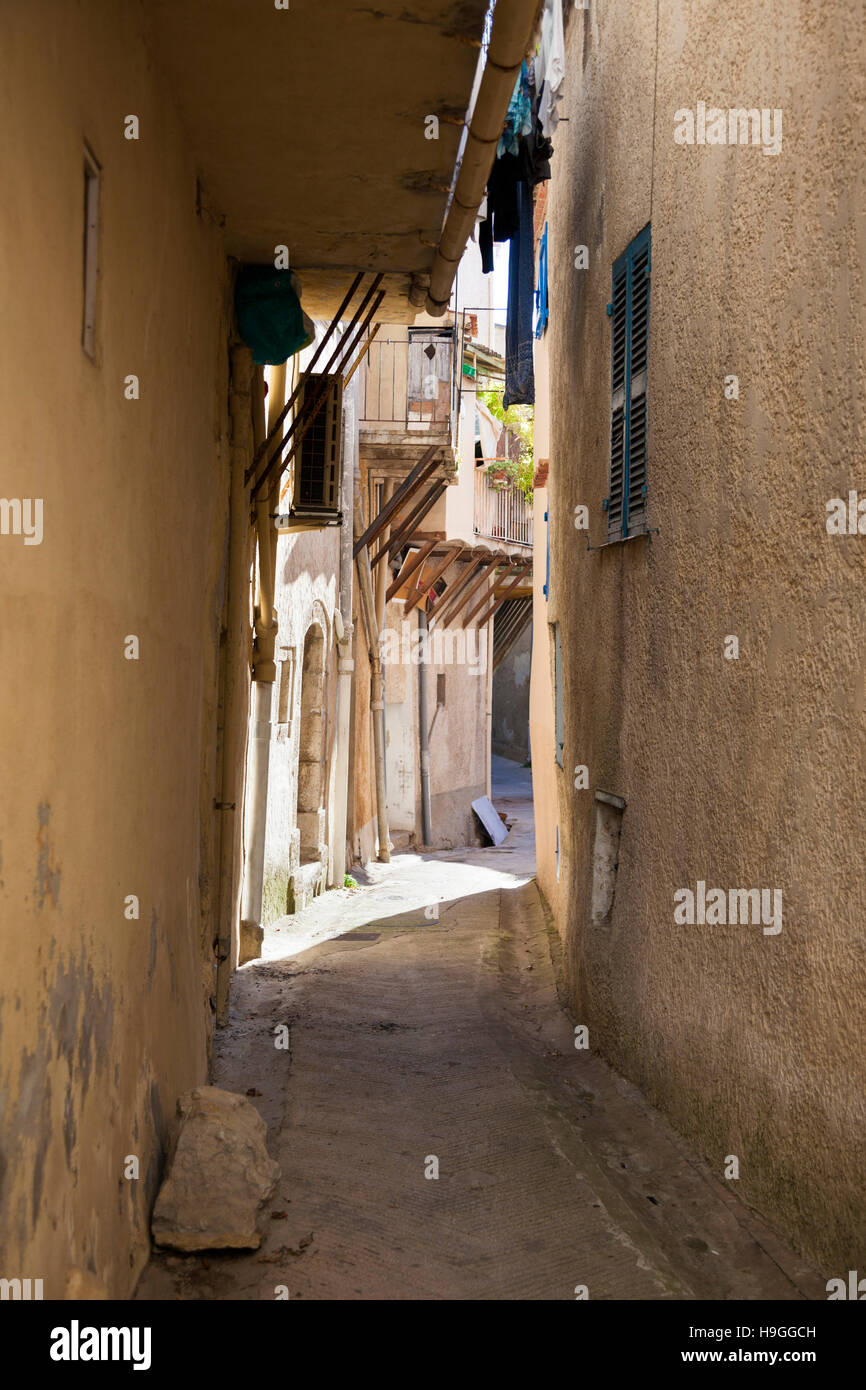 Quiet narrow street in a mediterranean village Cadiere-d'Azur, France Stock Photo