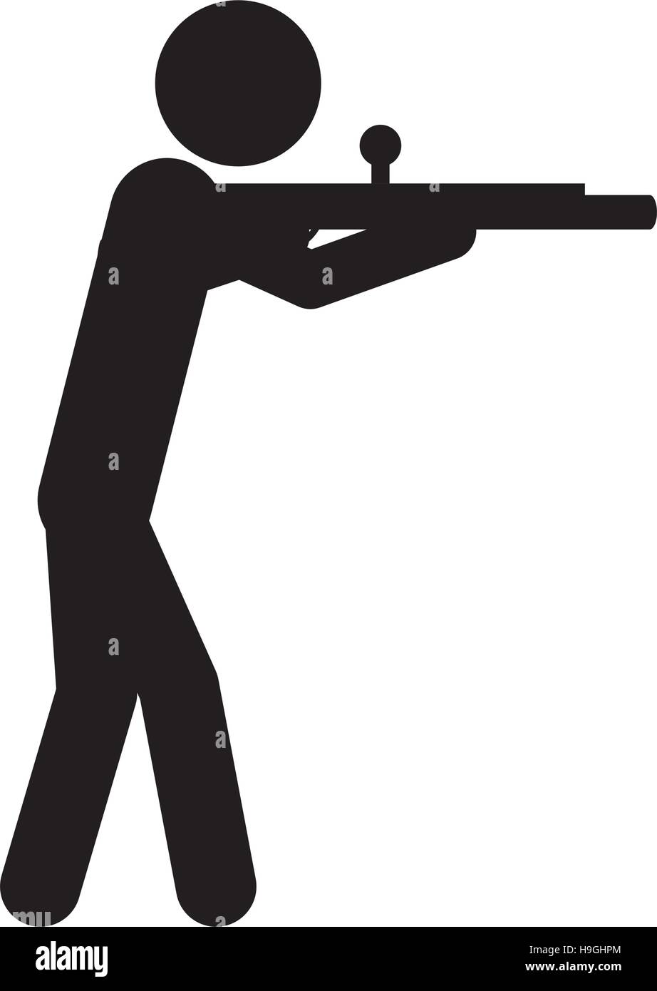 Pictogram Rifle Icon Sport Hobby High Resolution Stock Photography and ...