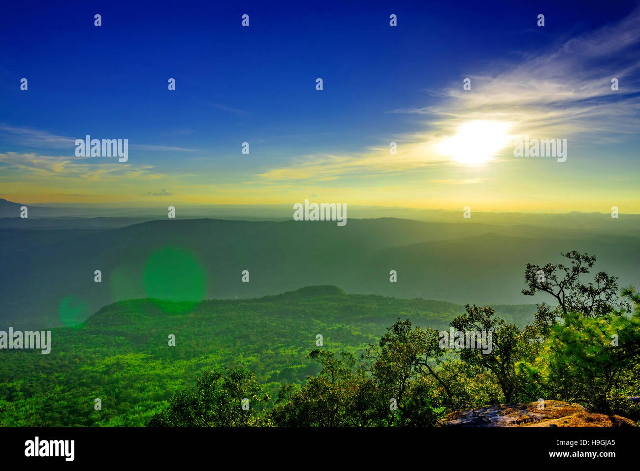 sunset in the mountain Stock Photo - Alamy