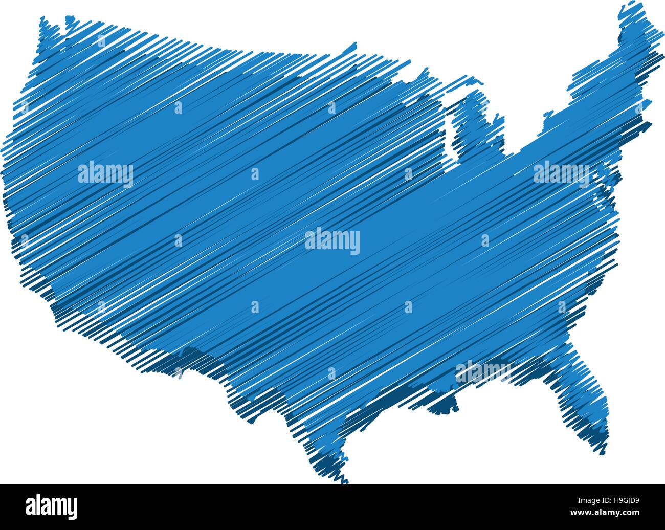 united states of america map Stock Vector