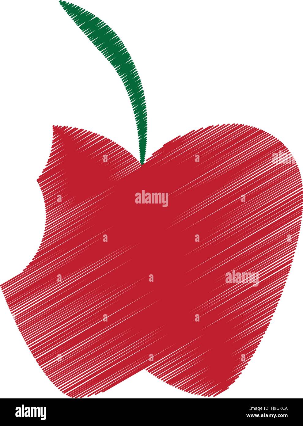 hand colored drawing apple bite icon Stock Vector Image & Art Alamy