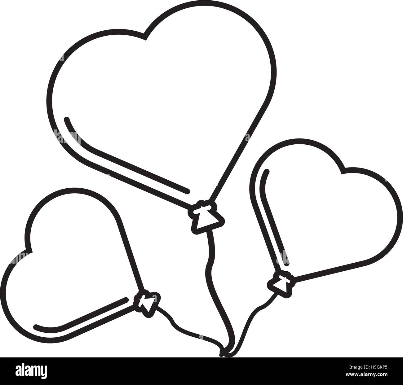 Heart Shape Balloons Black and White Stock Photos & Images - Alamy