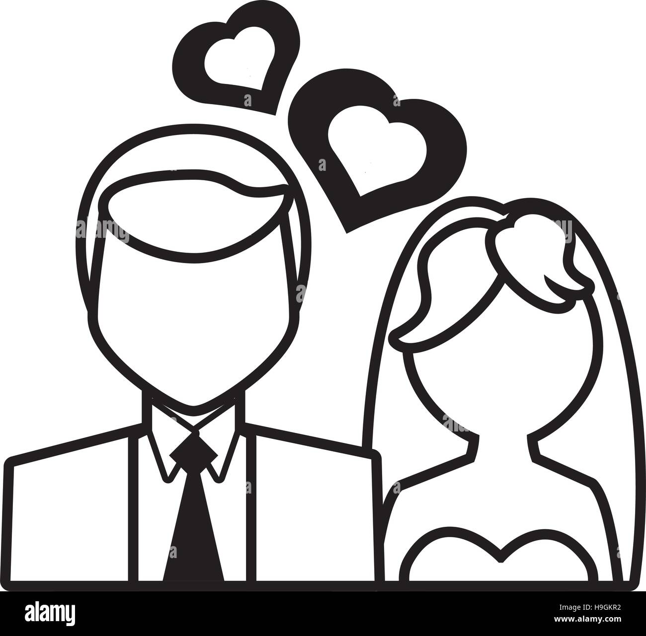 pictogram couple wedding heart design Stock Vector Image & Art Alamy