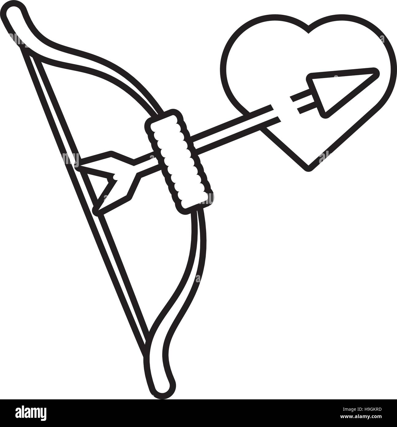 pictogram bow arrow with heart love design Stock Vector Image & Art - Alamy