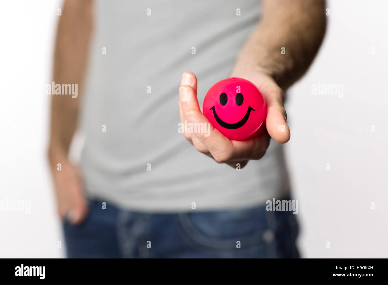 Smiling is easy ... is at hand! Stock Photo
