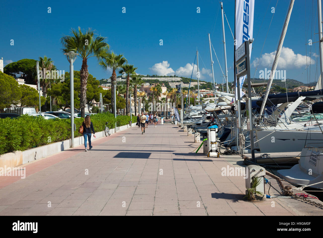 Seaside and marina promenade in Bandol, France Stock Photo