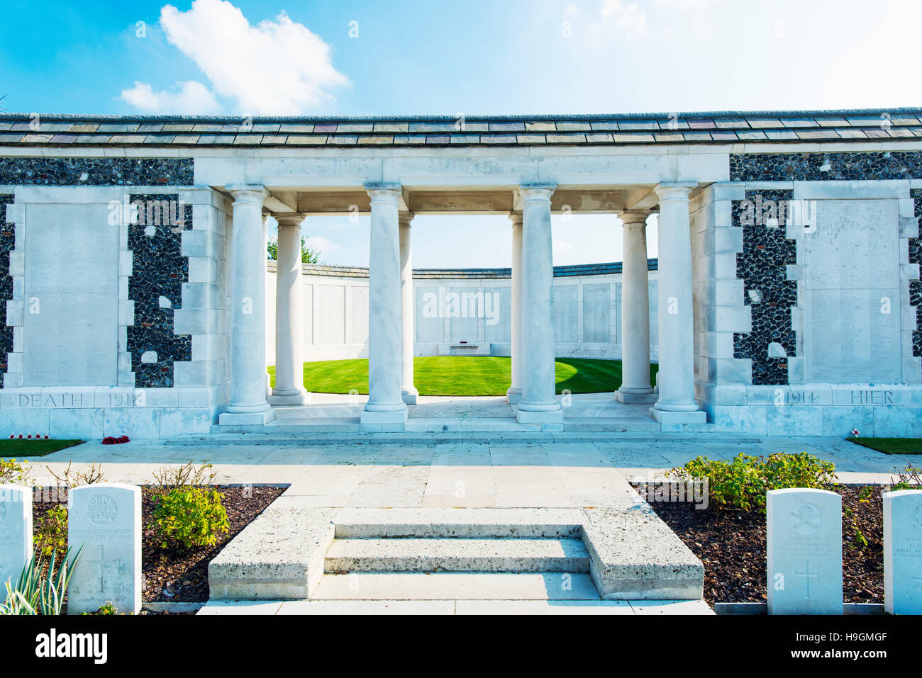 The South Rotunda at Tyne Cot Commonwealth War Graves Cemetery and Memorial near Zonnebeke in Belgium Stock Photo