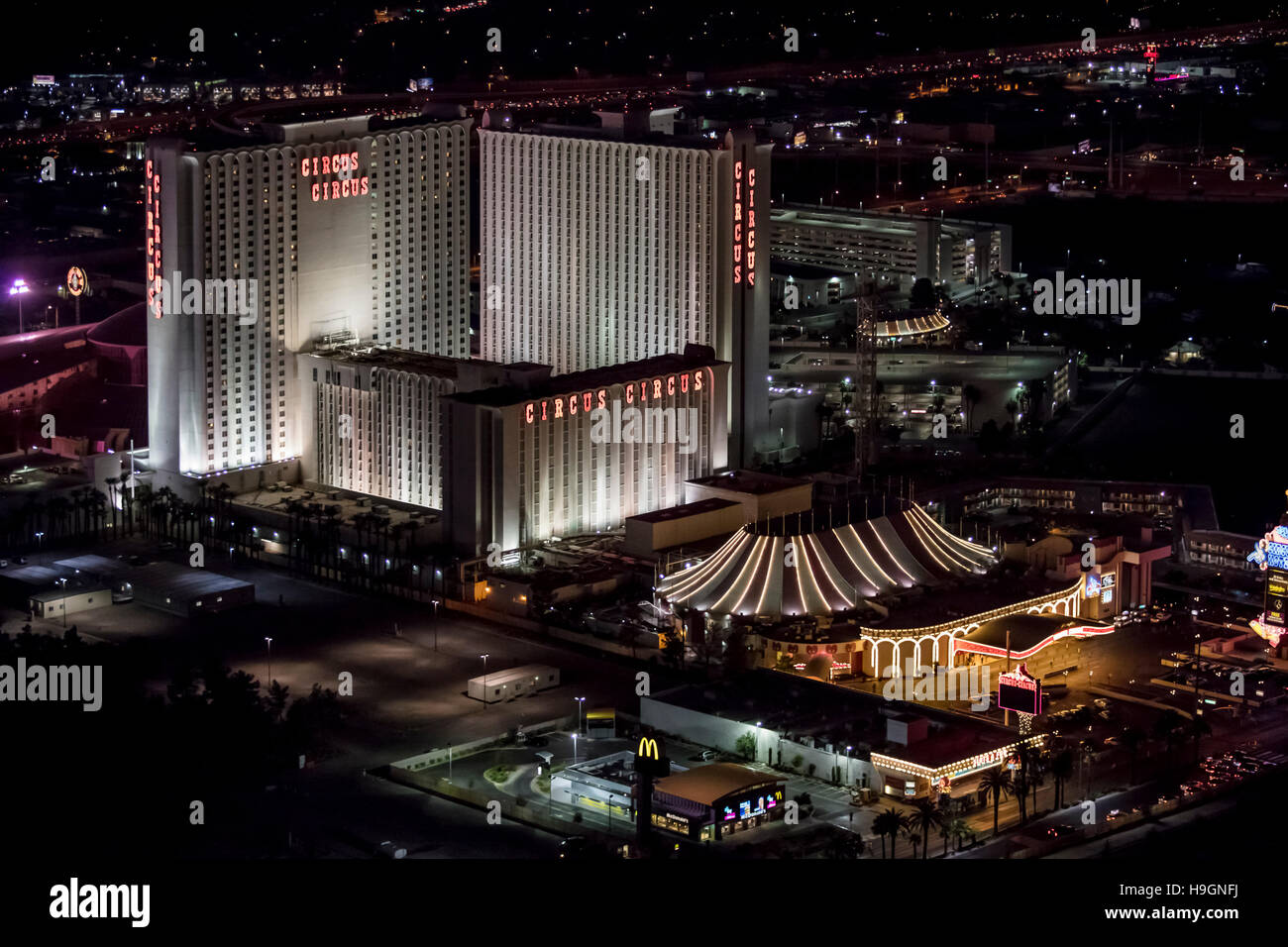 Aerial view of Circus Circus Hotel the Strip, Las Vegas, Nevada, USA Stock  Photo - Alamy