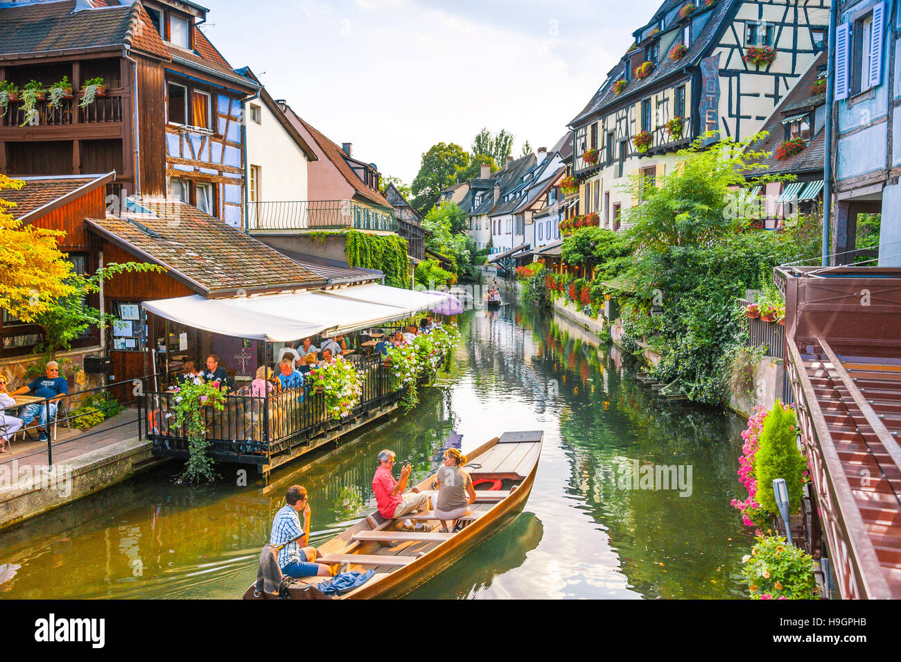 Colmar, part of old town called small Venice scenic picturesque town, Alsace, France Stock Photo