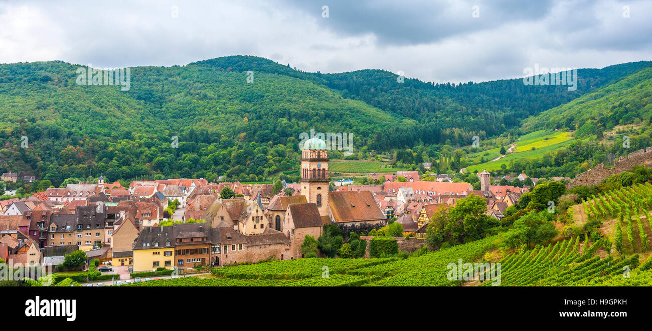 Kaysersberg, scenic village, route of vine Alsatian, Alsace, France Stock Photo