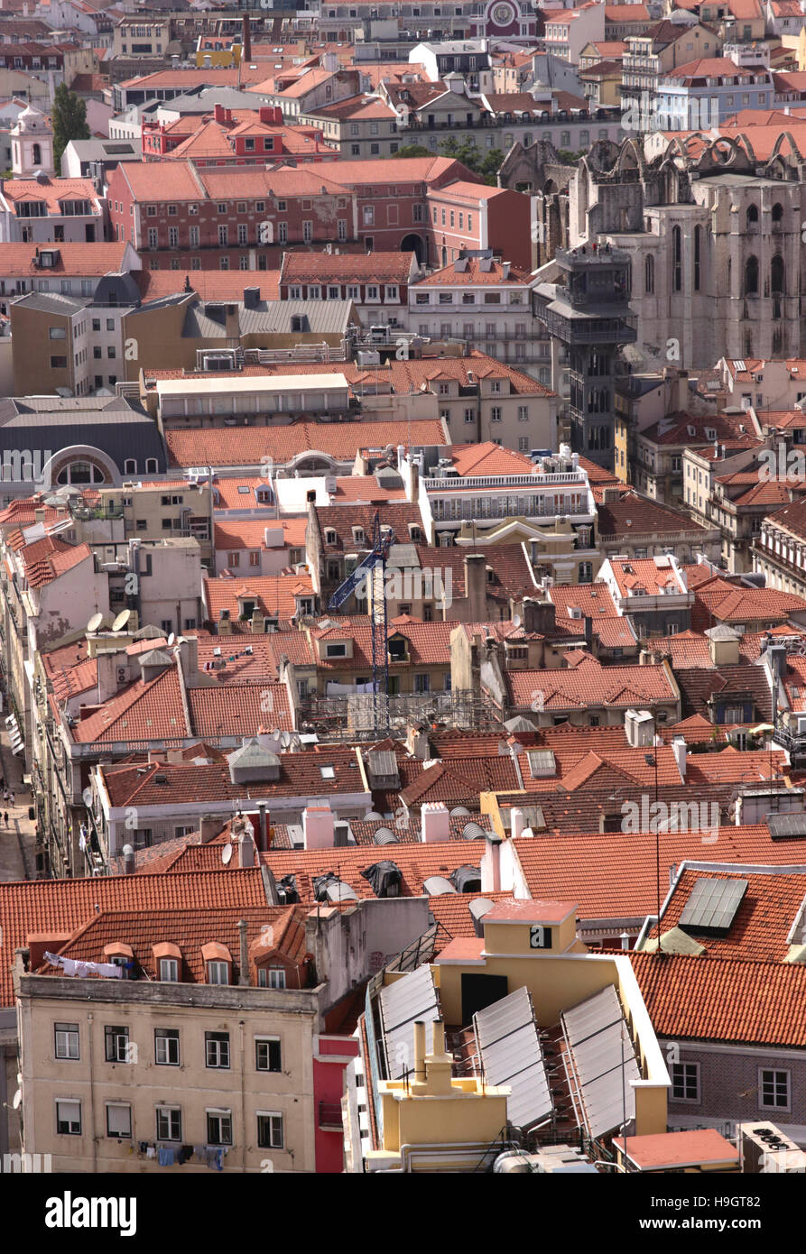 Lisbon Baixa cityscape Portugal Stock Photo