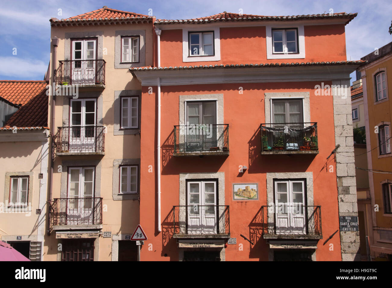 Residential Building near the Castle Alfama Lisbon Portugal Stock Photo