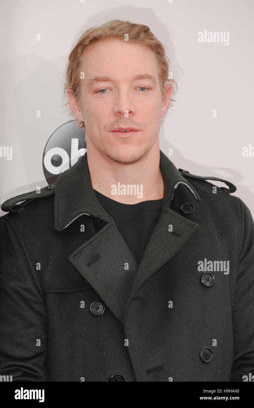 Diplo arrives at the 2016 American Music Awards at Microsoft Theater on November 20, 2016 in Los Angeles, California. Stock Photo