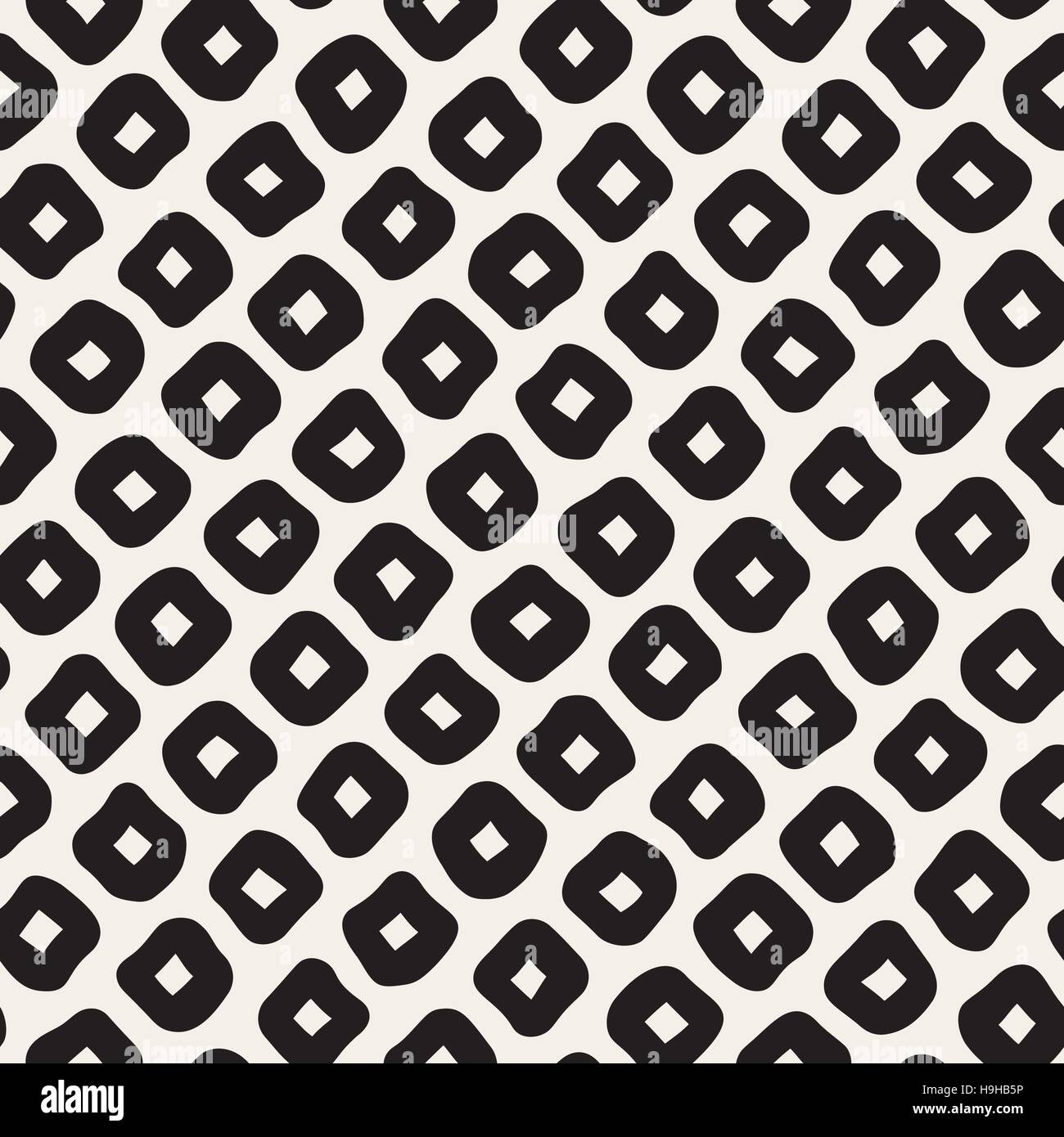 Vector Seamless Black and White Hand Drawn Rhombus Pattern Stock Vector ...