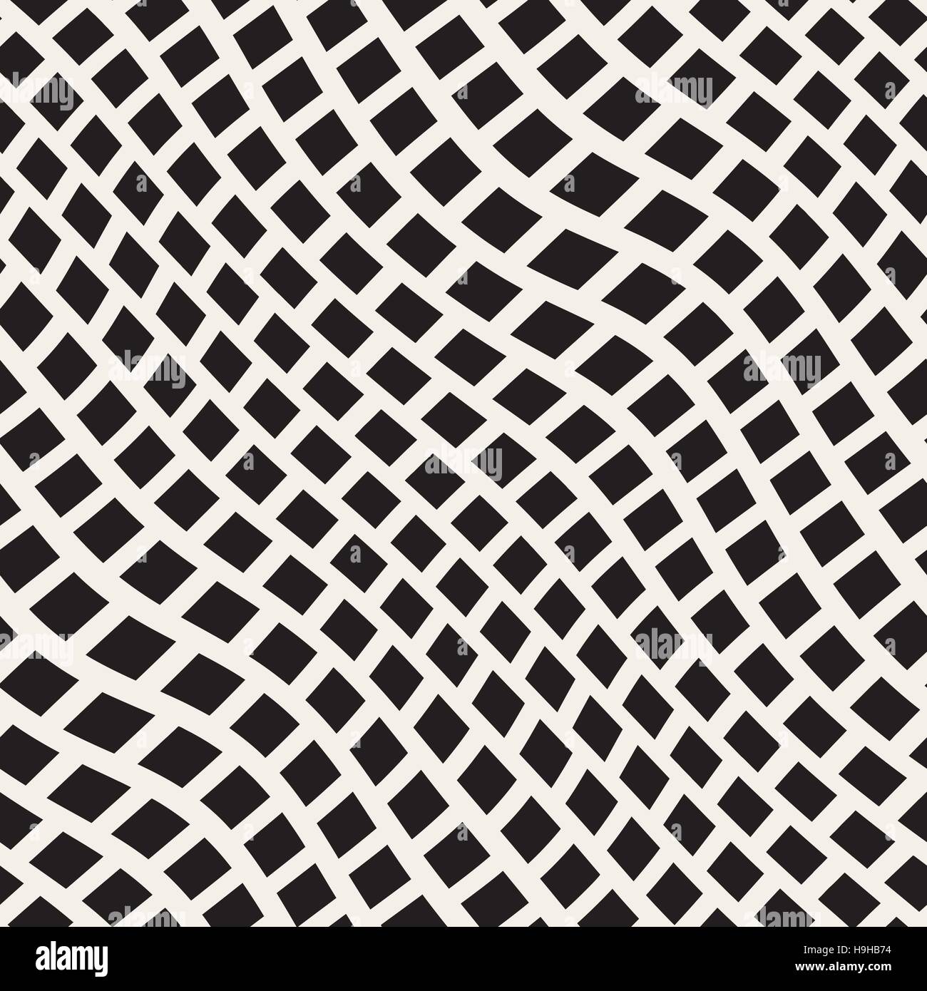 Vector Seamless Black and White Distorted Wavy Lines Pavement Pattern ...