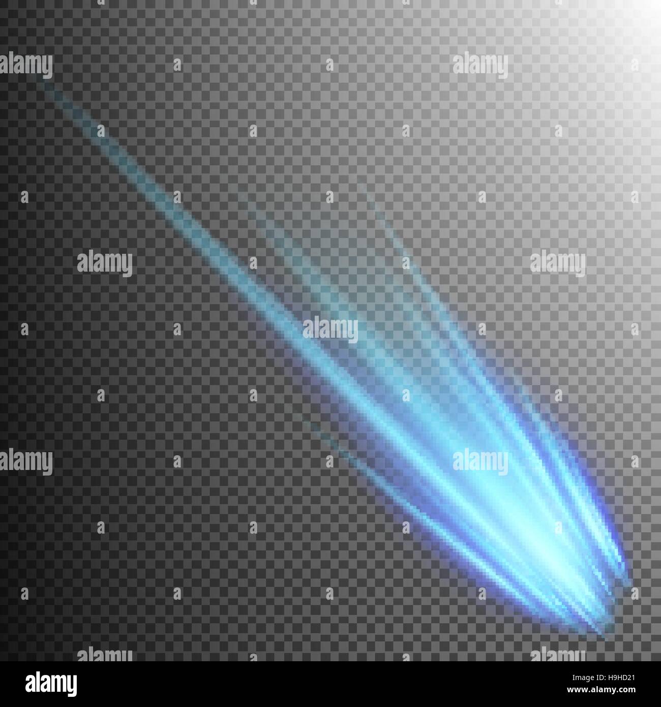 Blue Meteor or Comet. EPS 10 Stock Vector