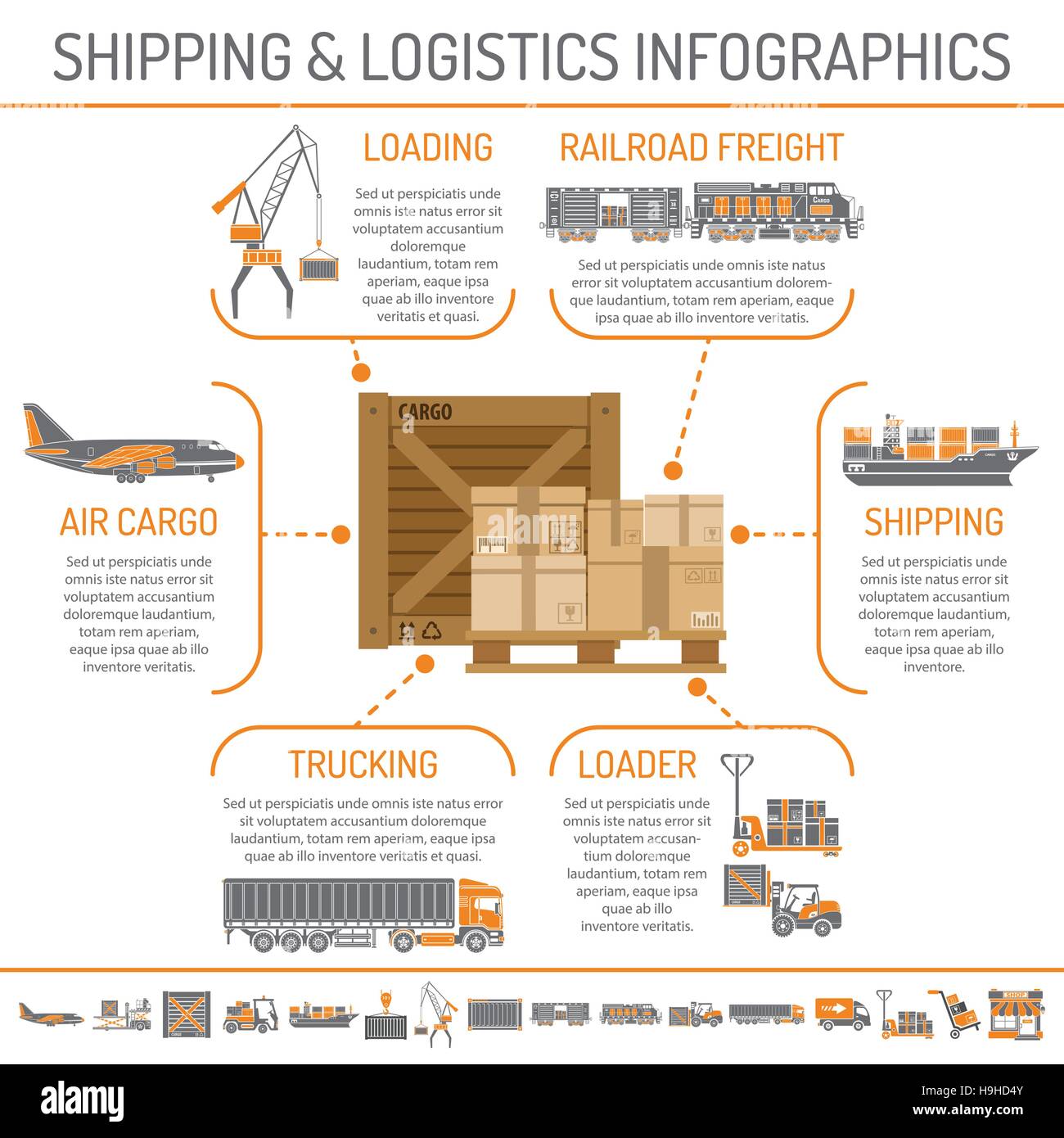 Shipping and logistics infographics Stock Vector
