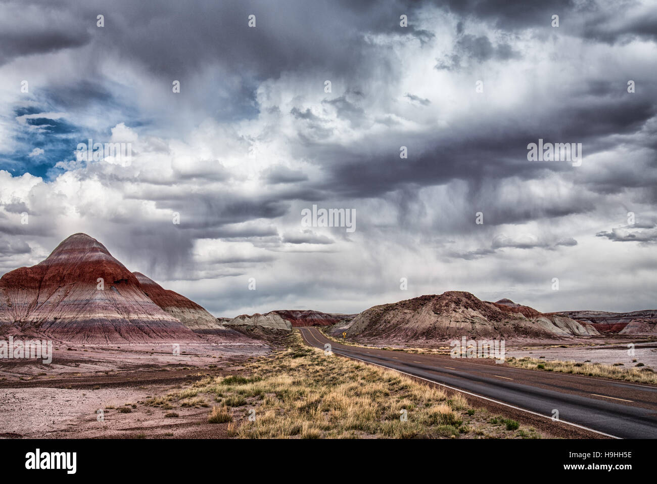 The Tepees  are 'famous' hills found along the drive in the Petrified Forest National Park Stock Photo