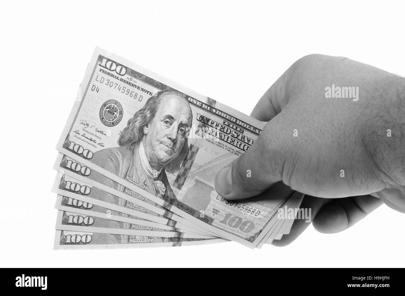 Stack of one dollar bills Black and White Stock Photos & Images - Alamy
