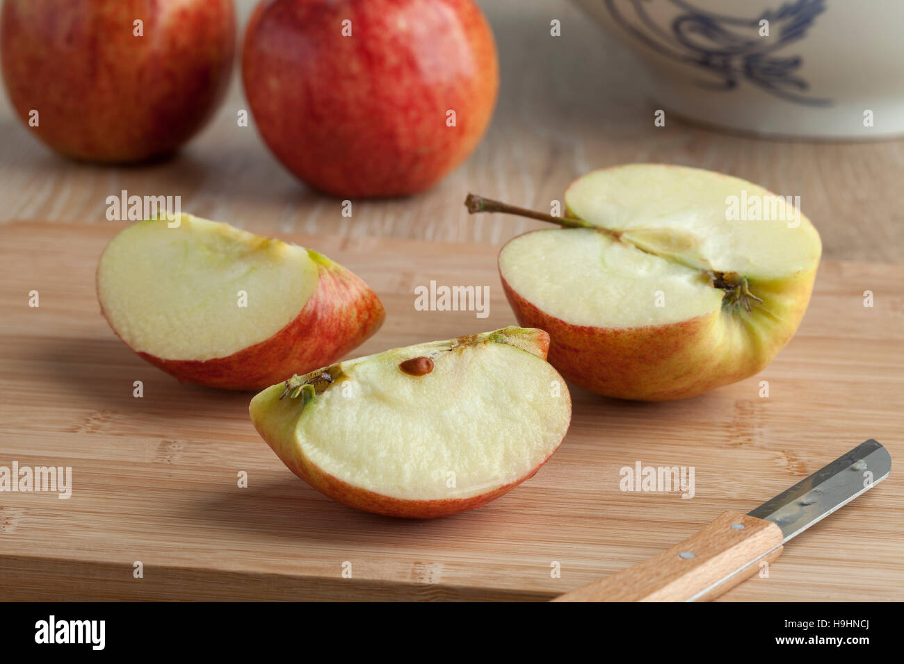 Healthy whole and half apples Stock Photo Alamy