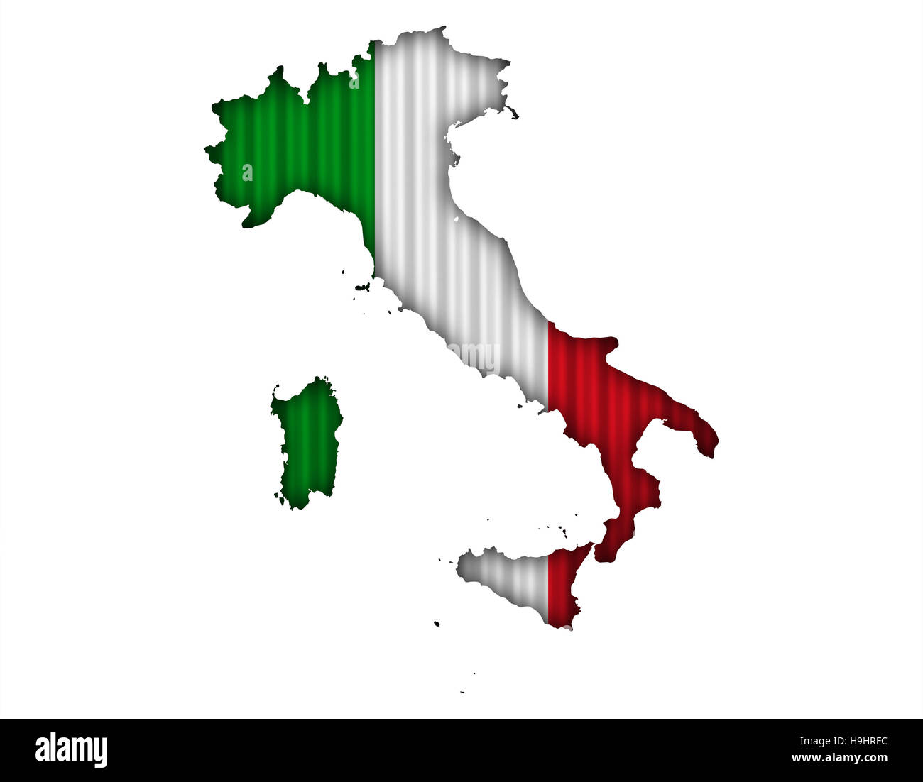 Map and flag of Italy Stock Photo