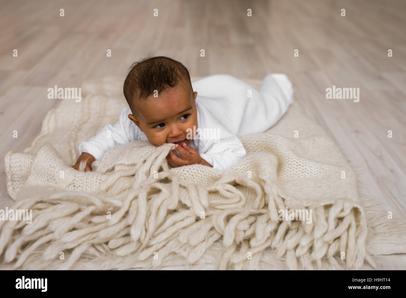 Happy Mixed Race Baby Boy Stock Photo - Alamy