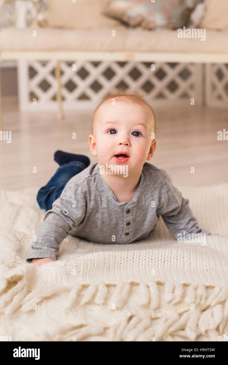 Portrait of little cute baby boy Stock Photo - Alamy